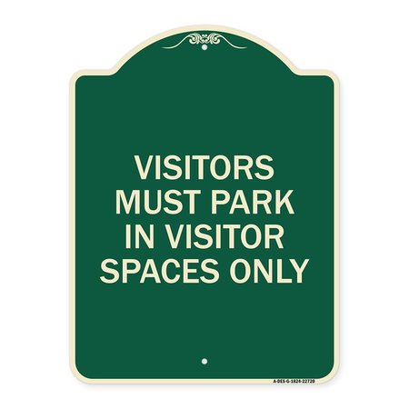 SIGNMISSION Visitors Parking Visitors Must Park in Visitor Spaces Heavy-Gauge Alum Sign, 24" x 18", G-1824-22720 A-DES-G-1824-22720